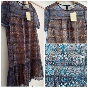 Anthropologie See U Soon Floral Lace Mini Dress Ruffle Sleeve
Size: US S NWT